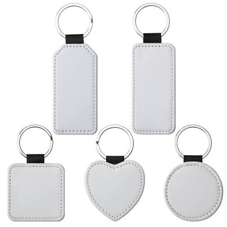 Faux leather keyring available for customization
